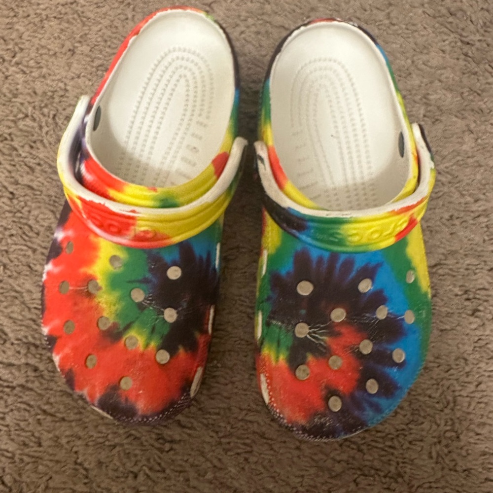 Colorful Tie-Dye Crocs